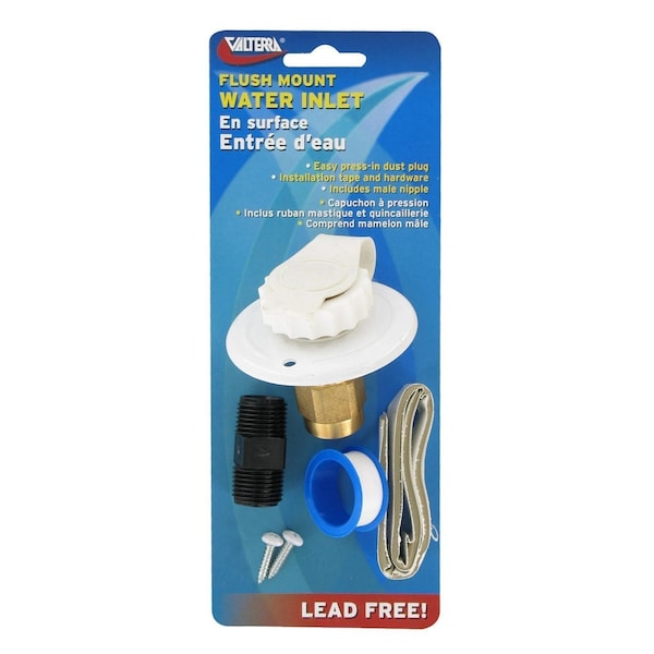 Valterra WATER INLET, 2-3/4IN METAL FLANGE, WHITE, LEAD-FREE, CARDED A01-0171LFVP - main